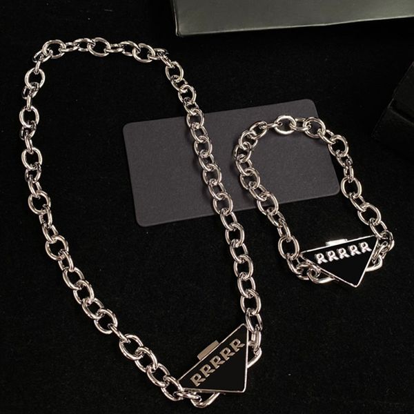 Miroir Triangle pendentif colliers plusieurs lettres mode bracelets pour femme boucle cachée conception colliers