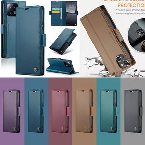 Caseme PU Étuis portefeuille en cuir uni pour Iphone 15 14 Pro Max Plus 13 12 11 XR XS MAX X 8 7 Plus Iphone15 Fente pour carte de crédit Poche Téléphone Flip Cover Holder Kickstand Pouch