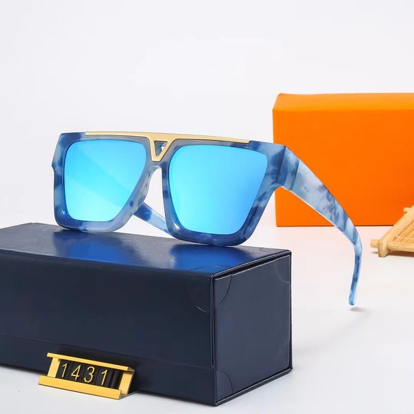 Espejo Mujer Gafas de diseñador Moda de verano Gafas de sol de playa para mujeres Hombres Marco completo Carta Sol Diseñador Gafas de sol Policía Sol