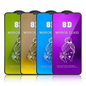 Protecteur d'écran miroir pour Iphone 14 13 12 11 Pro Max 9H Film de protection en verre trempé à couverture complète