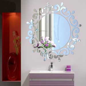 Miroirs 2 ensembles 3D Stéréo Miroir Stickers Mur