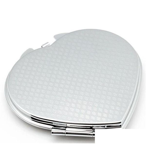 Miroirs 2021 DIY Make Up Miroir Fer 2 Face Sublimation Blanc Plaqué Aluminium Feuille Fille Cadeau Cosmétique Compact Portable Décoration Dro Dhytv