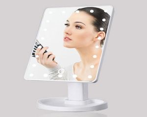 Miroirs Miroir de maquillage rotatif à 360 degrés réglable 16/22 LED éclairé LED tactile Sn miroirs cosmétiques lumineux portables 5013463