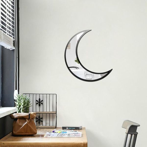 Espejos 3D Crescent Moon Hogar Espejo decorativo Autoadhesivo Acrílico Nórdico Montado en la pared para sala de estar Dormitorio