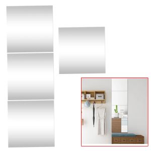 Spiegels 4 stcs 30x30cm spiegel tegels wandsticker vierkant zelfklevende stick op het diy huis badkamer slaapkamer keukendecoratie