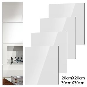 Espejos 4 Uds. Pegatinas de pared de espejo acrílico, pegatinas de espejo flexibles autoadhesivas, espejo artístico 3D DIY para decoración de dormitorio y sala de estar