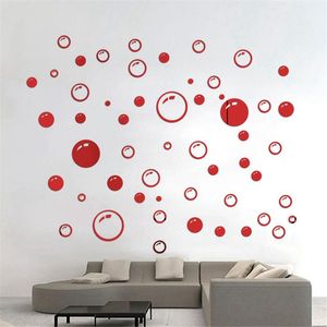 Spiegels 58 stks zeep bubbels acryl spiegel muursticker home decor cirkels 3D-embleem voor woonkamer badkamer slaapkamer decoratie