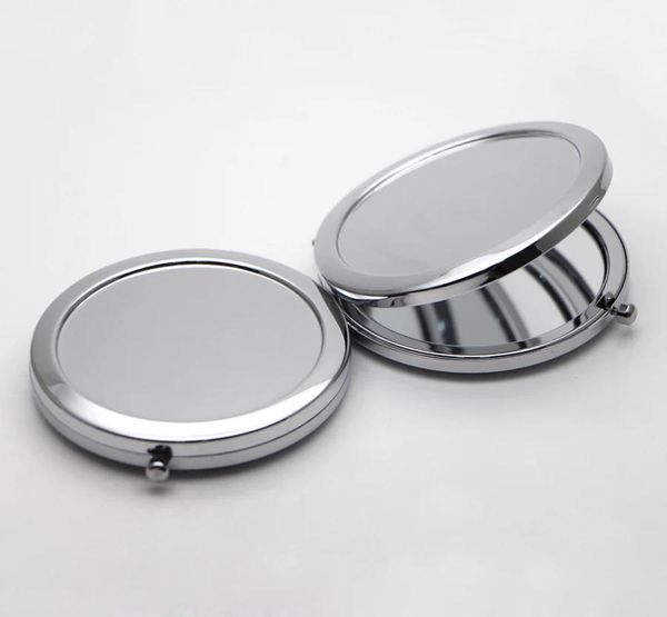 Miroirs 70mm miroir de poche de haute qualité sans rayures ni marques miroir de maquillage rond Sier Compact miroir étui #184131 100x/lot