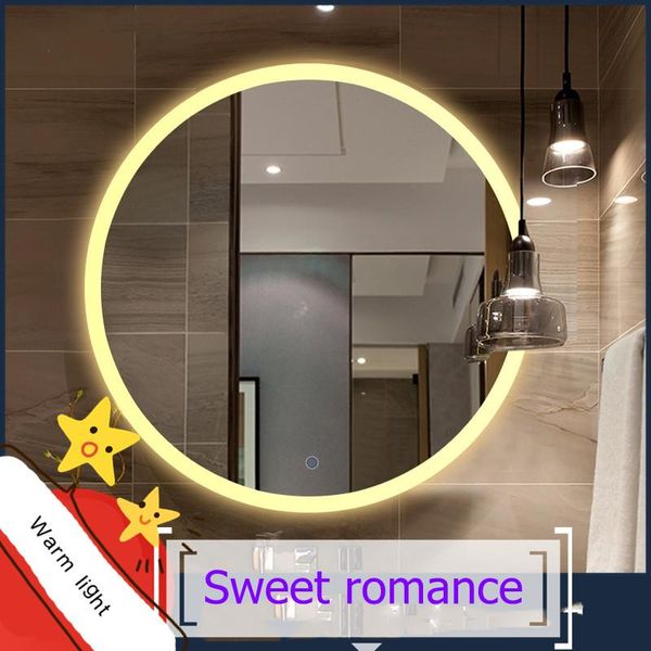 Miroirs salle de bain miroir rond mur intelligent lumière LED anti-buée maquillage nordique vanité suspendue