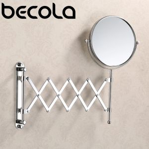 Mirrors Becola 8 inch 3x vergrotende ronde wand Make -up spiegel Twee Twee -intrekbare badkamerspiegel 360 graden Swivel Makeup Mirror