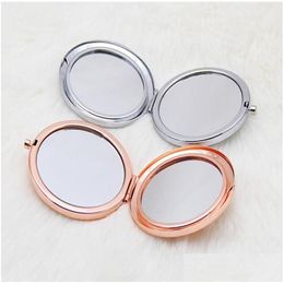 Miroirs de demoiselle d'honneur cadeau pour femmes Double face pliant compact cadeaux d'anniversaire de Noël 3 couleurs livraison directe maison jardin Ot9Qv