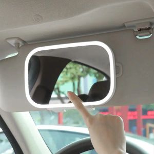 Miroirs Pare-Soleil de Voiture Miroir de courtoisie Miroir de Maquillage Pare-Soleil Rechargeable avec 3 Modes d'éclairage Miroir cosmétique d'ombrage Pare-Soleil de Vue arrière à Clip