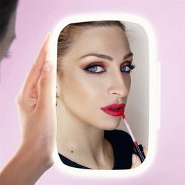 Spiegels auto Sunshade Clip-on Led Makeup Mirror ABS Dimable Cosmetic USB Circle Light Low Power Consumption Automotive Accessoire