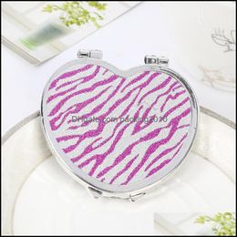 Miroirs Compact Miroir À Main Corée Mignon Cosmétique Maquillage Dessin Animé Miroirs Portable Pli Originalité Mini Recto Verso Rond Cadeau Nouvel Arriva Dhcbn