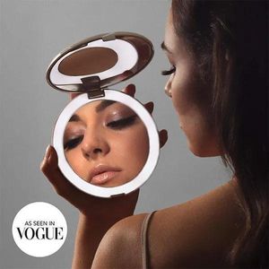 Miroirs Miroirs compacts Wonderlife miroir de maquillage pliant à main avec lumière Portable vanité remplissage fille Rechargeable LEDCompact