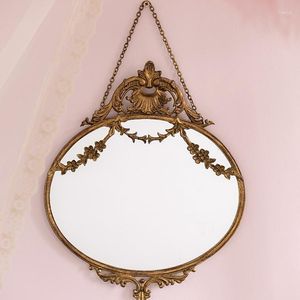 Miroirs créatifs Style européen miroir mur métal esthétique Antique rétro suspendu Unique particulier Pared maison décoration EI50DM