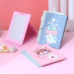 Spiegels Leuke Creatieve Opvouwbare Spiegel Zak Rechthoekige Desktop Cartoon Dressing Spiegel Draagbare Compacte Make-up Opvouwbare Prinses Spiegel