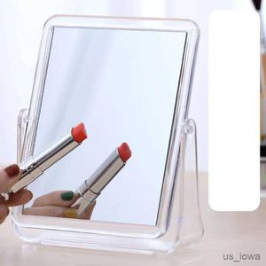 Miroirs miroir de vanité de maquillage double face avec stand 360 pivotant de beauté transparente miroir miroir table cosmétique de bureau miroir chambre à coucher