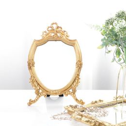 Spiegels Europees retro desktop make -up spiegel decoratieve tafel ornamenten badkamer ijdelheid ingerust