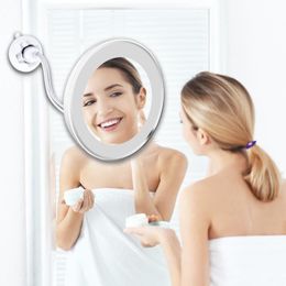Spiegels Flexibele make-upspiegel 10x vergrotende spiegels 14 led-verlicht touchscreen make-upspiegel Draagbare kaptafel Cosmetische spiegels