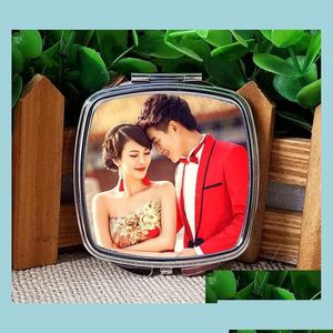 Mirrors Hermal Transfer Printing Blanco Makeup Sublimation Cosmetic Mirror kan Afbeelding of Design Square afdrukken met afgeronde Cor DHY5T