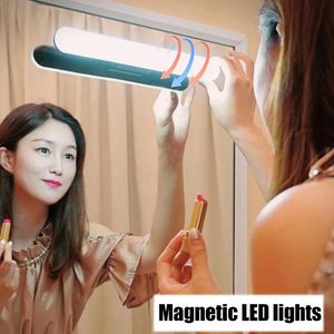 Miroirs LED Lampe De Maquillage Lumière Usb Protection Des Yeux Rechargeable Portable Lampe Magnétique Suspendue Interrupteur Tactile Miroir Lumière Selfie Lumière