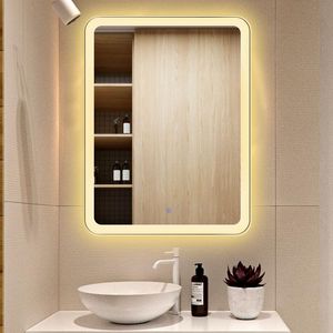 Miroirs LED écran tactile salle de bain miroir HD anti-buée mur intelligent toilette vanité transversale ou verticale avec temps Bluetooth