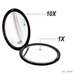 Miroirs Magnification Miroir Miroir Miroir Mini Pocket Miroir Compact Miroir Round Handheld Mirror Portable Travel Cosmetics Tools for Women x10