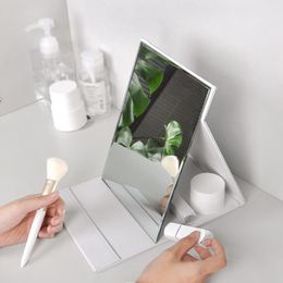 Spiegels make -up spiegel desktop plaid synthetisch leer luxe beroemdheid draagbare vouwbare prinses glazen spiegelroren