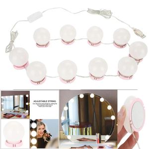 Spiegels Make-upspiegel Vanity Led-lampen Kit USB-oplaadpoort Cosmetische verlichte make-upspiegels Lamp Verstelbare Brighess-lichten