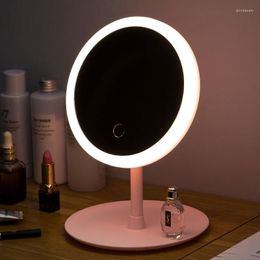 Miroirs Miroir de maquillage avec lumière LED maquillage intelligent bureau beauté rechargeable intelligente