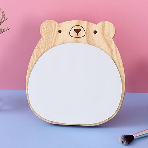 Miroirs Maquillage Vanité Miroir Décoratif En Bois Cosmétique Beauté Outils Dessin Animé Salle De Bains Cadre En Bois Créatif Maison Bureau MirrorMirrors