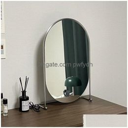 Spiegels Make-up Wandspiegel Badkamer Design Bureau Staand Koreaans Kappers Ovaal Miroir Muurschildering Huisdecoratie 230609 Drop Delivery Dhg3R