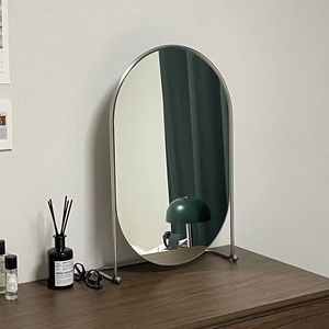 Espejos Maquillaje Espejo de pared Diseño de baño Escritorio de pie Peluquería coreana Oval Miroir Mural Decoración de la casa 230609