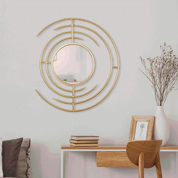 Espejos de pared nórdica, Espejo decorativo, diseño artístico, estético, personalizado, grande, dorado, Espejo, decoración de habitación, OF50JZ