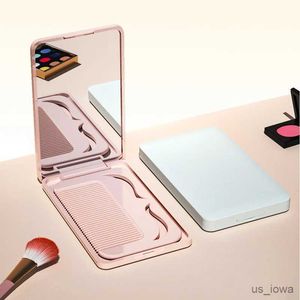 Spiegels draagbare make -upspiegel met kamset modeontwerp vouw make -up spiegel met haarborstels vrouwen meisjes ijdelheid miror reisspiegel