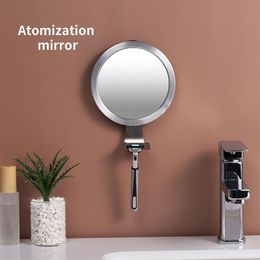 Mirrors Round Portable Unbreakable Anti-Fog douche spiegel voor het scheren van scheermeshaakhouder Zuiging Cup Fog gratis reizen Bathroommirrors