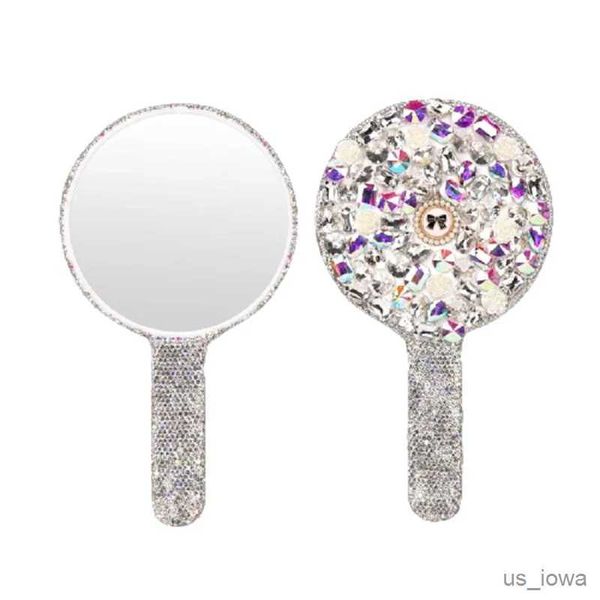 Miroirs strass de maquillage à main brillant miroir d'amour en forme de coeur en forme de diamant miroir de maquillage femelle miroirs