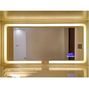 Miroirs Smart LED Toilette Salle De Bains Miroir Anti Brouillard Écran Tactile Mur Maquillage 700 900mm Rectangle Vanité MiroirsAvec Musique Bluetooth