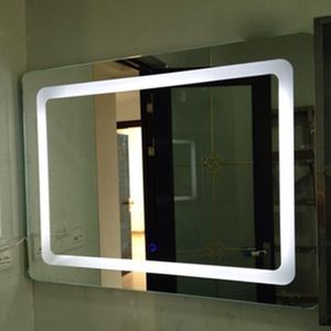 Miroirs carrés salle de bains verre miroir mur Smart Touch antibuée LED toilette murale avec vanité de bain étanche à l'humidité personnalisé