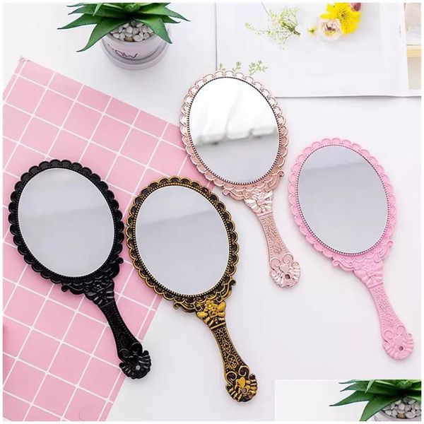 Miroirs Vintage Modèle Poignée Maquillage Miroir Bronze Rose Or Rose Noir Couleur Cosmétique Personnel Cg001 Drop Livraison Maison Jardin Dhjmk