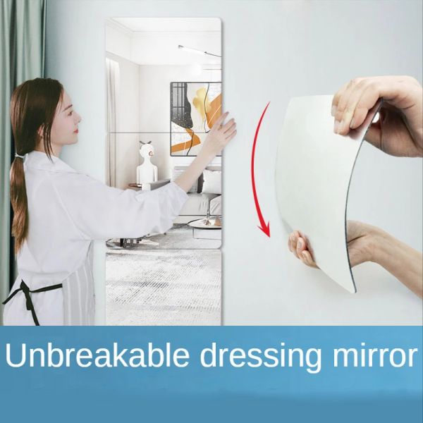 Miroirs mur auto-adadhésive miroir incassable miroir de maison miroir miroir bricolage miroir arrière de la porte arrière de la salle de bain