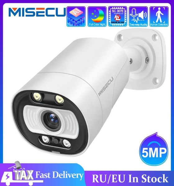 MISECU Ai Cámara inteligente PoE 5MP con micrófono altavoz Audio cámara de seguridad exterior impermeable visión nocturna Video vigilancia6041222