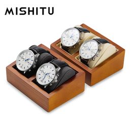 Mishitu Premium Solid Wood Watch Display Stand Standopslag Doos Bracelet Watch Display Display Display Dox voor mannen 240426