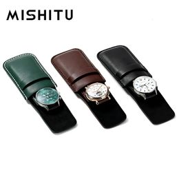 MISHITU-Bolsa de almacenamiento para relojes de pulsera, accesorios, bolsas organizadoras de cuero antipolvo, joyería, relojes, regalo, 240223