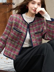 Implique en tweed pour femmes Luxury Fashion Plaid Coat Femme automne