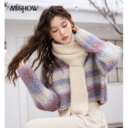 Implame pour femmes Tie Dye Gradient Sweater Pullor Crew Neck Court tricot d'automne d'hiver Vêtements féminins Tricots MXC51Z0313 240113