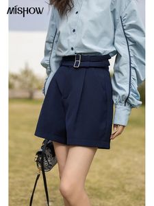 Mishow Womens Shorts Spring Highwaisted Wide Leg Aline Belt Short Pants Casual Loose Female Bottoms Office Lady MXC11K0670 240518