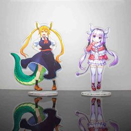 Miss Kobayashi's Dragon Maid Anime Figuren Kanna Kamui Tohru Acryl Stand Modellen Plaat Bureau Decor Standing Sign Sleutelhanger Geschenken AA220318