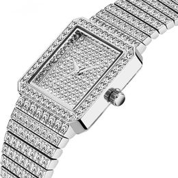 Miss nouvelle montre de mode coréenne carré loisirs tendance diamant incrusté montre à Quartz pour hommes et femmes